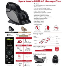 Load image into Gallery viewer, Kyota Kansha M878 Massage Chair - Best Body Massage Chair